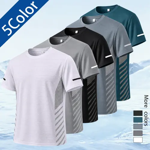 Men's T-shirts Quick Dry Breathable Athletic Workout Running Gym Short Sleeve Tee Printed Mesh Male Fashion Clothing Apparel cozy soft cool clean chic  sporty casual premium classic stylish durable trendy relaxed modern, Crew Neck Sportswear