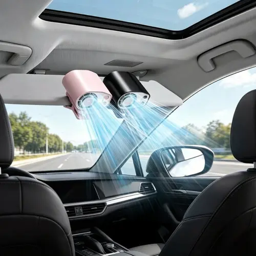 【TikTokShopBackToSchool】JOYTUTUS 2026 Semiconductor Cooling Car Clip On Fan - 360° Rotation, 100 Speeds Adjustable, LED Display, USB Rechargeable, Wide Clamp, 20Hr 3000mAh Battery, Car Accessories Car Fan Car Seat Fan High Velocity Fan Dealsforyoudays
