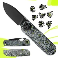 Vosteed Doodle Monster Series EDC Folding Knife, Corgi V / Marten / Porcupine/Raccoon Collection, G10 Handle, High-Performance 14C28N/154CM Blade, Unique Pop Art Pocket Knife Gift,EDC tools.