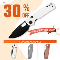 Vosteed Porcupine Knife 2.99" 14C28N Blade, Micarta/G10 Handle, Thumb Hole Opener & Top Liner Lock - Wide Handle Reversible Clip EDC Folding Knife,Everyday Carry Gift for Men & Dad