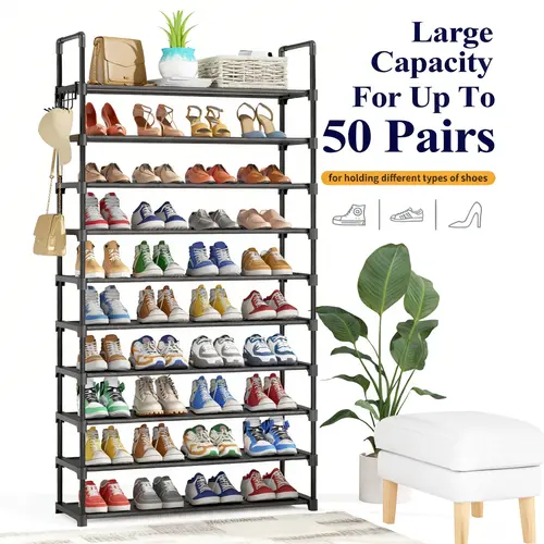 7-10 Tier Shoe Rack with Dustproof Cover – Space Saving Shoe , Easy Assembly for Closet, Entryway & Bedroom,dorm room inspo,college dorm essentials,dorm haul
