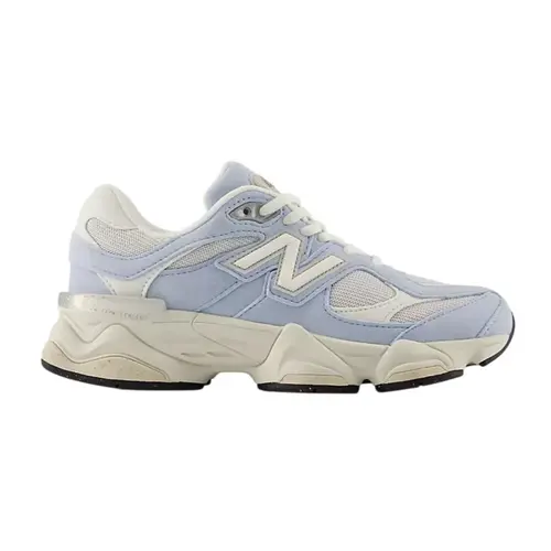 Women's & Youth NEW BALANCE 9060 Sky Blue Trainer Sneakers - Classical, Stylish, Durable, Chunky Grey Matter & Sky Blue Mesh Uppers, Breathable Gym Shoes, Rubber Sole, Airy Feet Design, Durable Sneakers