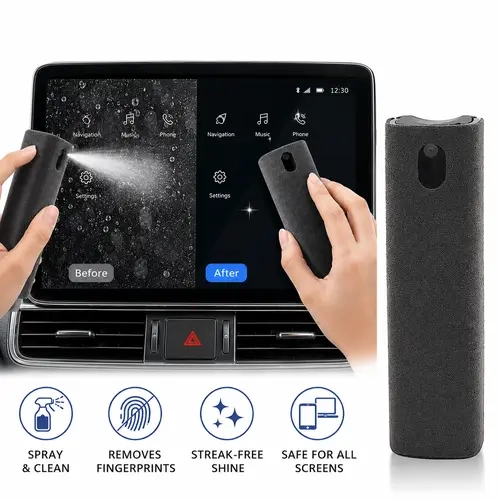 3-in-1 Universal Smartphone Cleaner Kit - Portable Touchscreen Cleaning Spray, Car Screen & Interior Cleaning Tool with Cloth, Alcohol-Free