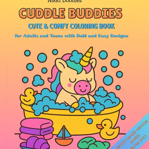 4 Coloring Books Bundle: Dreamy Escape + Mindful Garden + Cuddle Buddies + Self-Love