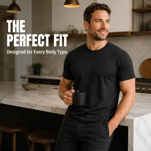 greenink Men’s 100% Cotton Short-Sleeve Crew Neck Basic Top, 180 GSM Soft Durable Breathable Plus-Size Tee, Classic White Black Everyday T-Shirt, S-3XL Summer Outdoor Wear, Shortsleeve, Plussize,sohochic