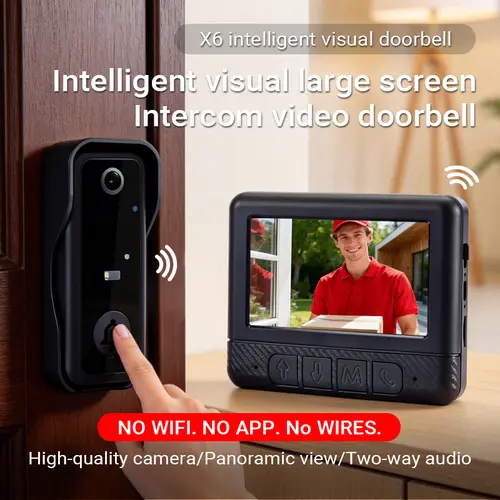 Video Doorbell Camera with Screen, No App, No WiFi, Night Vision, Two-Way Talk, No Wiring, 130° Wide Angle, Built-in Battery, No Subscription Required, Easy Install, Summervibes, tiktokshopbacktoschool