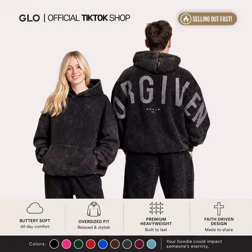 GLO Kingdom Essential Hoodie | Snow Wash Collection | Oversized Christian Hoodie | Buttery Soft Womenswear Fabric