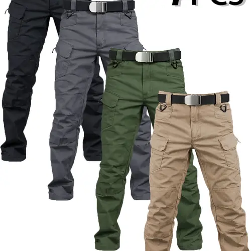 HOMUG 4pcs Men's Lightweight Cargo Pants – Sturdy and durable, featuring large-capacity zippered pockets and straight-cut hems. Available in multiple colors, they are ideal for spring and autumn wear.