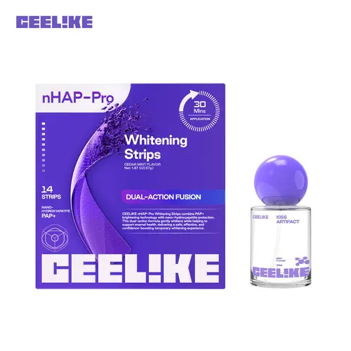 CEELIKE nHAP-Pro White Teeth Whitening Set - Fluoride-Free Hydroxyapatite Teeth Strips + Mint Fresh Breath Oral Spray, 5% Hydroxyapatite + 8% PAP Formula, Easy At-Home Brightening, Daily Oral Care Fresh Breath Solution, Fluoride-Free Hydroxyapatite Teeth
