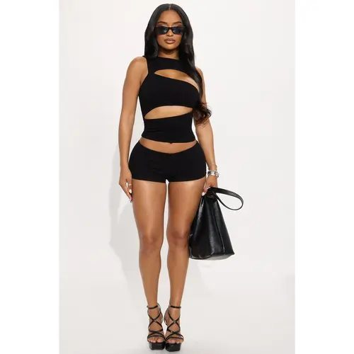 Acacia Snatched Micro Mini Short Set - Black