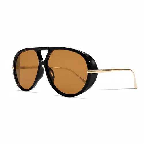 Women's Retro Glamour Gold Metal Lightweight Aviator Sunglasses 70s Vintage Oversized Black UV Protection Fashion Eyewear, Luxury Sunglasses, Whipped Texture Brunch Casual Accessories, Gold Metal Sunnies, Gifts for Women