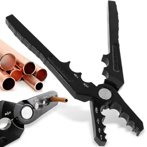 LIZVOR Manual Copper Tube Rounder Pliers - 6-Hole Design Multi-Size Pipe Rounders for 1/4" 3/8" 1/2" 5/8" 3/4" 7/8" Copper, Aluminum Thin-Walled Iron Pipes, Precision in Projects,toolupgrade