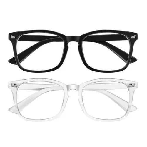 2026 Classic Flat Lens Basic Fashion Eyeglasses - Stylish Unisex Ultra-Lightweight Black Metal Frames, High-Quality UV400 Protection, Anti-Fog, Blue Light Vision Correction Eyewear for Daily Use