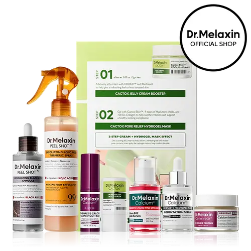 [Dr.Melaxin Official] 8-Step Collagen Glow Lift Bundle – Peeling Exfoliator, Firming Lifting Care, Glass Skin Radiance Korean Skincare Set