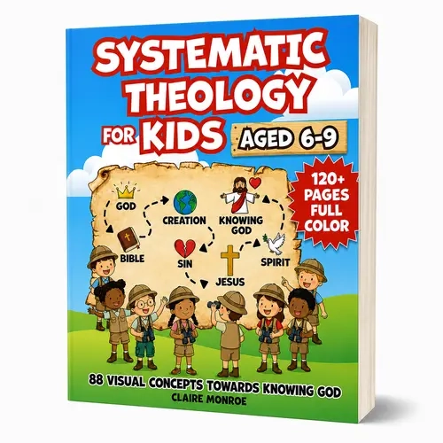 Claire Monroe Kids' Systematic Theology Book - English, Ages 6-9, Full Colour, 88 Visual Concepts, NLT Bible Verses, Easy Explanations, Bible Discussion Activities, Q&A Reflection Questions for Knowing God