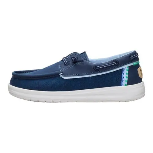HEYDUDE Wells Youth Classic - Comfortable Slip on Shoes for Kids Slip On Flats Soft Footwear