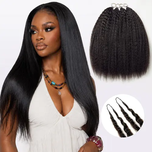 LUVME Feather Crochet Hair Readitress™ 100% Human Hair Pre-Separated Strands Miracle-Knots Boho Knotless Braids Mermaid Braids Lightweight Protective Style Kinky Straight/Burmese Curly/Wet and Wavy Beginner-Friendly #TikTokShopBackToSchool #SohoChic
