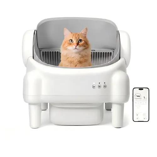 TAYACICY 16.5" Open-Top Automatic Litter Box - 10.5L Smart Self-Cleaner with Dual Safety Tech, Infrared/Gravity Sensors, 2.4G WiFi, Smart App Control, Sealed Bin Odor Traps, Washable Reusable Liner, 16.5"×16.5" Entrance, Universal for Cats,sohochic