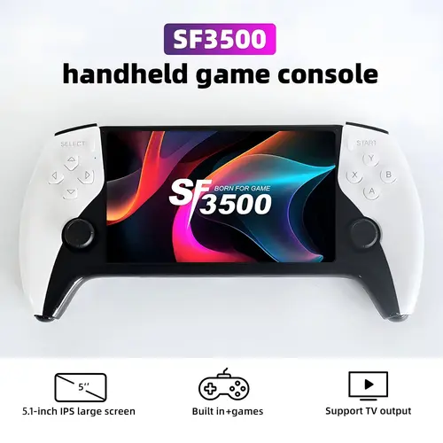 WUDS SF3500 Retro Handheld Console-Handheld Console with HD 5.1-inch IPS Screen Classic Video Supports TV Connection,14+ Emulators Protection,back to school,back to school haul,sohochic