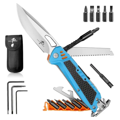 【Deals for You】PURPLE DRAGON Compact Camping Knife with Sheath - Industrial Look Minimalist EDC Gear, EDC Style Multitool for Hiking, Garden Use, Gift for Men