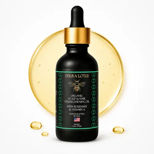 Organic Hair Oil, for Hair Growth, Split Ends & Dry Scalp Treatment - With Rosemary & Mint for Strengthening, Soothing, Moisturizing & Encouraging Longer, Healthier Hair (2 Fl Oz)