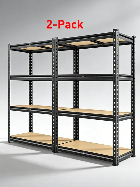 Raybee 2-Pack 4-Tier Heavyduty Garage Shelving Units Metal Shelves Storage Height Adjustable Utility Racks for Warehouse Organizing Pantry Kitchen Basement Shelf Organiser 35.5"Wide 12" Deep 60" High Twin Size 71" Wide #TikTokShopBackToSchool
