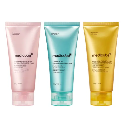 [medicube] Mix & Match Capsule Cleansing Foam Set | PDRN, Azelaic Acid, Kojic Acid Daily Face Wash for Uneven Skin Tone, Glow Hydration, Brightening | Korean Skincare, K-beauty