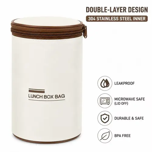 3-Tier Premium 304 Stainless Steel+PP Bento Lunch Box - Airtight, Leak-Proof, Lightweight Tableware with Lettering, Portable Meal Prep Container for Adults, Ideal for Packing Lunch for My Husband, Beige