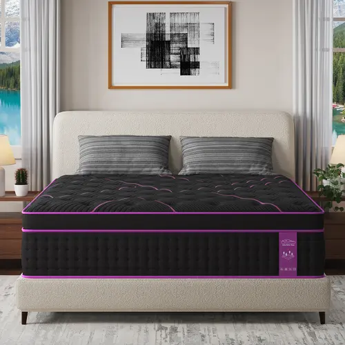 12"14" Gel Memory Foam Hybrid Pocket Spring Twin Full Queen King Mattress In A Box, Euro Top Mattresses Medium Firm For Motion Isolation, Edge Support