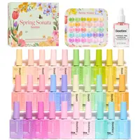 Beetles 30-Color HEMA-Free Gel Nail Polish Kit - 10ml Each High Pigmentation Set with Top Coat, Base Coat, Swatch Card, Smooth Soak-Off UV LED Gel for Gift, Manicure at Home & Salon Glossy Nails