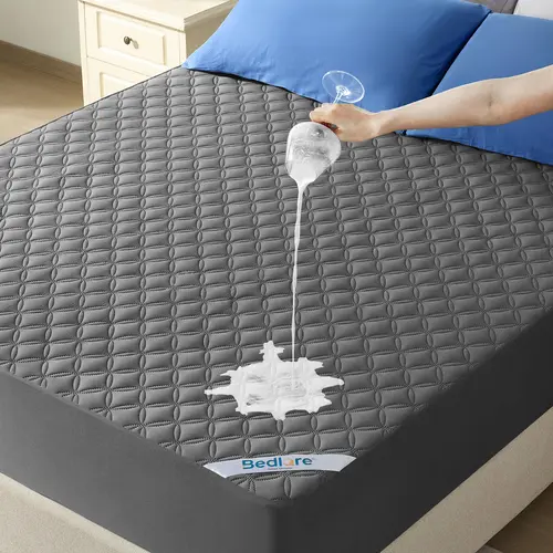 【HomeEssentials】BEDLORE Summer Cooling Breathable Waterproof Mattress Pad: Small Copper Coins Design, 6-18'' Deep Pocket, Soft TPU Waterproof & Breathable, Ideal for Home, Guest Room & Daily Use