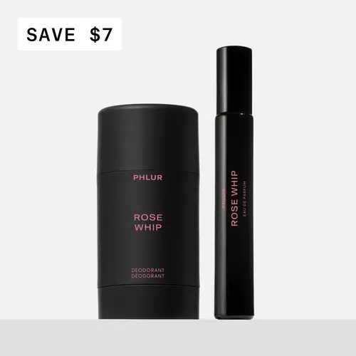 PHLUR Rose Whip Layering Duo - Natural Deodorant + Eau de Parfum Set - 48-Hour Odor Protection, Aluminum Free