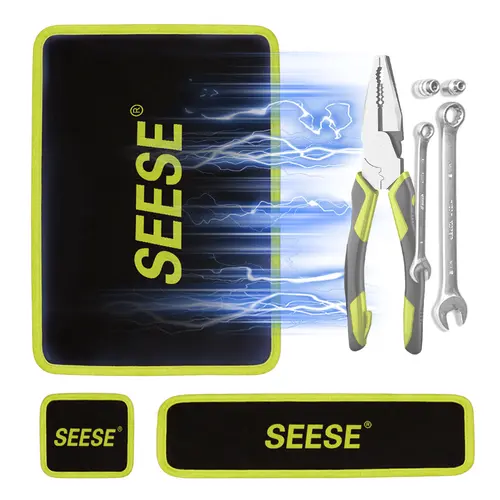 SEESE 3PC Flexible Magnetic Tool Mat & Tray Holder - Magnetic Tool Tray, Flexible Magnetic Mat, PVC & Non-Slip for Garage Workshop, Auto Repair Tools fathersdaygiftideas