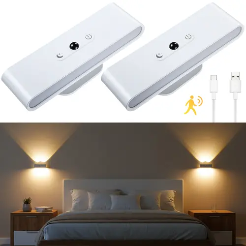 FABSTYL Rechargeable Wall Sconces Lamps, Wireless Remote & Touch Control Rechargeable Lamps, 360° Adjustable, 3 Color Temps, Wall-Mounted to Free Floor Space for Modern Decor, Warm Light