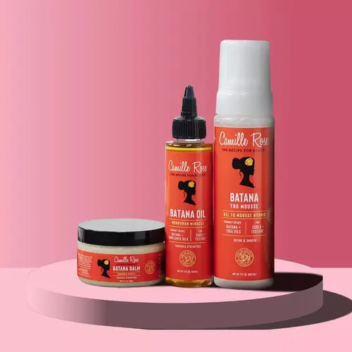 Camille Rose Believe in Miracles Batana Bundle - Powerful Trio with Batana Oil Honduran Miracle Balm, Miracle Oil & Fro Mousse for Deep Nourishment, Lasting Moisture & Visible Strength - Dry, Fragile Hair
