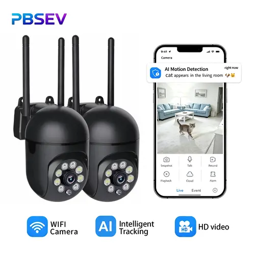 PBSEV 355° Wireless WiFi Surveillance Camera for Home, 1080P HD Video, Full-Color Night Vision, AI Human Detection, 2-Way Audio, App Pan-Tilt Control, Remote Viewing, Easy Installation, Bluetooth-Assisted Wi-Fi Setup, Reliable Home & Property Protection