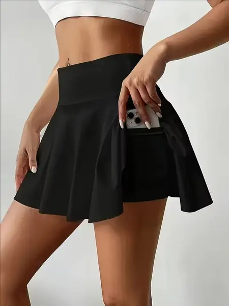 Women's Clothes Breathable Slim-Fit Yoga Skirt with Built-In Shorts, Lightweight Pockets, for Yoga, Running, Tennis summerwins,summerwins,travel essentials,camping essentials tiktokshopbacktoschool