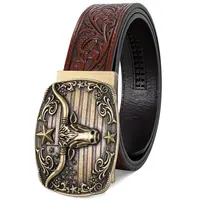BELTROAD Men's Cowboy Western Embossed Leather Ratchet Belt with Automatic Buckle, Adjustable Exact-Fit Men's Accessory, Boyfriend Birthday Gift & Mens Gift for Cowboy Stuff Enthusiasts, Men's Accessories,sohochic