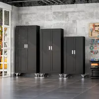 Metal Garage Storage Cabinet with Lock,Lockable File Cabinet with Wheels,75.3" 71.2"  61" Three types  Lockable File Cabinet with Wheels, Steel Tool Cabinet with 2 Door and 3 Adjustable Shelves, Rolling Cabinet for Home Office Garage Gym tiktokshopspringg