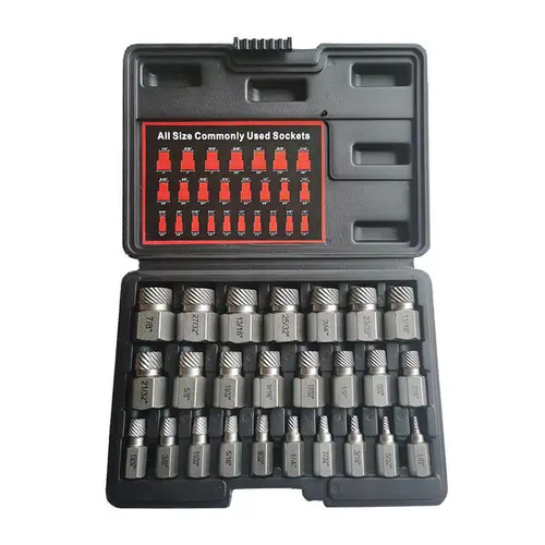 25Pcs Bolt Extractor Set Multi-Spline EZ Out Chrome Moly Steel  Stripped & Rounded Screw Remover Father’s Day Gift#summerfinds toolupgrade