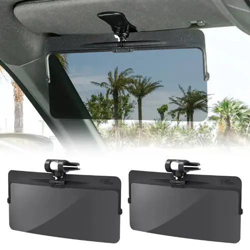 JOYTUTUS Universal Plastic Anti-Glare Polarized Car Sun Visor Extender - 12.6in UV400 Protection Automotive Windshield Sunshade, Sun Cover for Outside Windshield Accessory, Car Sunshade Windshield Outside,toolupgrade