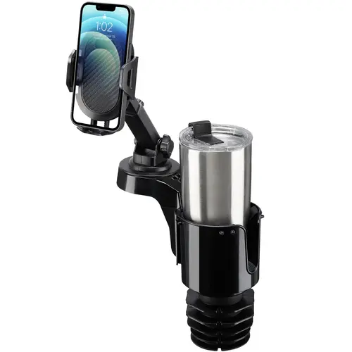 JOYTUTUS Car Cup Holder Phone Mount - Auto Interior Accessory, Large Adapter, Long Arm, 360-Degree Rotation, Compatible with iPhone, Samsung & All Smartphones, Black, Phone Holder for Car,toolupgrade