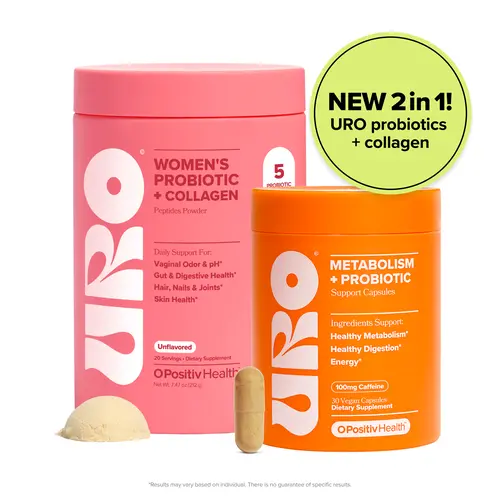 URO Total Body Glow Bundle: Probiotic + Collagen Powder with Metabolism Support Capsules for Skin, Hair, Nails & Gut