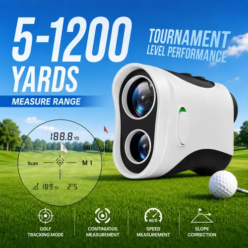 MINENER Golf Rangefinder, 1200 yd Range with Slope, 7X Magnification, Flag Pole Locking, Magnetic Holder, Class 1 Laser Safe, Dual IR Accuracy, Fast IR Response, Magnetic Alignment Aid Golf Accessories, Golfer Gift for Men,sohochic
