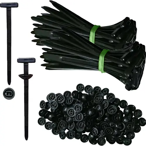 【 Toolupgrade】100Pcs Nylon Universal Cable Tie Buckle, Heavy Duty Self-Locking Nylon Zip Ties Holder, Multipurpose Plastic Cable Ties Tool for Car Daily Repair