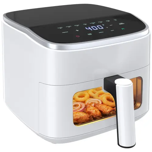 4QT Air Fryer with Visible Window, 1500W Digital Touchscreen Air Fryer with 8 Presets, Auto Shut Off & Nonstick Dishwasher Safe Basket, 60-Min Timer, Max 400°F, Digital Display