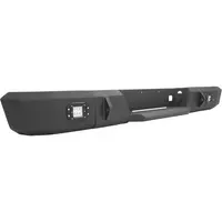 HECASA Automotive Rear Bumper, Car Accessories for 1999-2007 Chevy Silverado GMC Sierra 2500 3500 HD Truck, Steel Powder Coated Black with LED Lights, Damage Shield Helps Protect Rear Frame