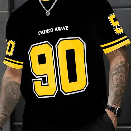 Men's Football Training Jersey, Casual Comfortable Short Sleeve, Digital Print, Outdoor Sports Clothing, Fan Gift, Loose Fit, All Seasons, Football Jerseys, Soccer Shirt, Jersey Top, Sports Style Jersey