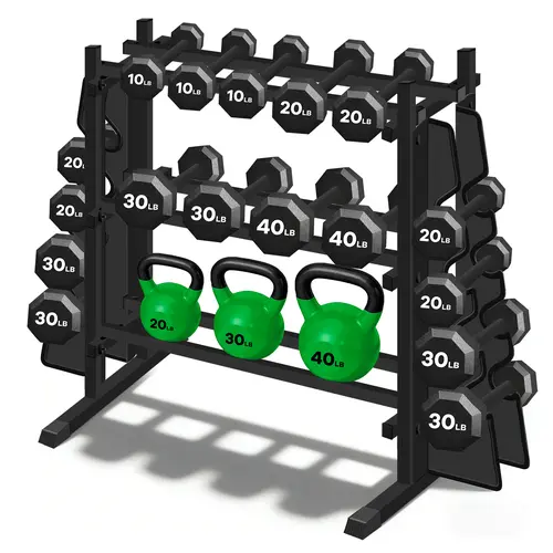 3-Tier Heavy Duty Dumbbell Rack,1200 LBS Capacity,Double-Side Extension Holder for Dumbbells & Kettlebells Home Gym Storage Rack,sohochic