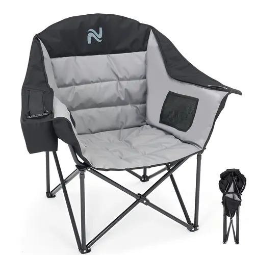 SLSY Portable Camping Chair - Heavy Duty Folding Camping Gear with Armrest, Cup Holder, Cooler Bag, 400lbs Support for Outdoor Seating, Beach, Patio - Portable Outdoor Folding Chairs for Backyard, Portable Outdoor Seating, Beach Chairs